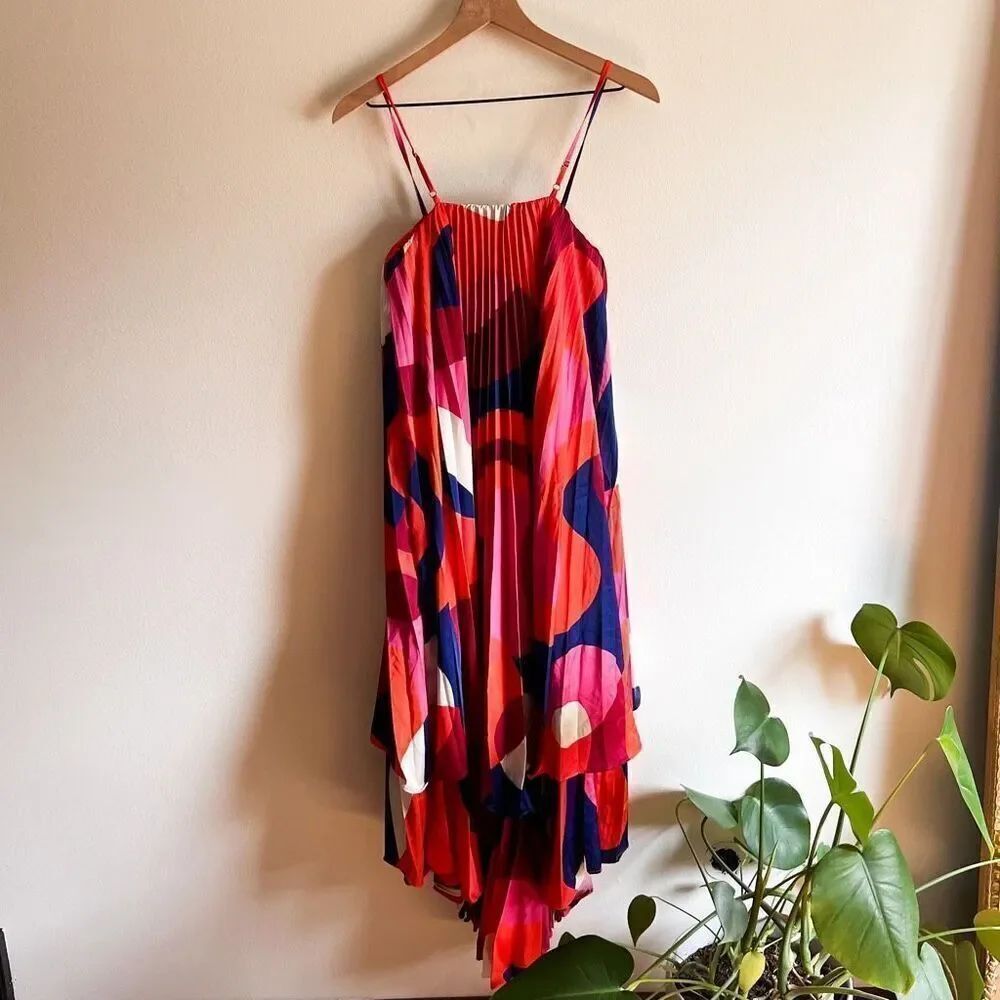 New Hutch Tiered High-Low Pleated Dress Size XS - Picture 9 of 11